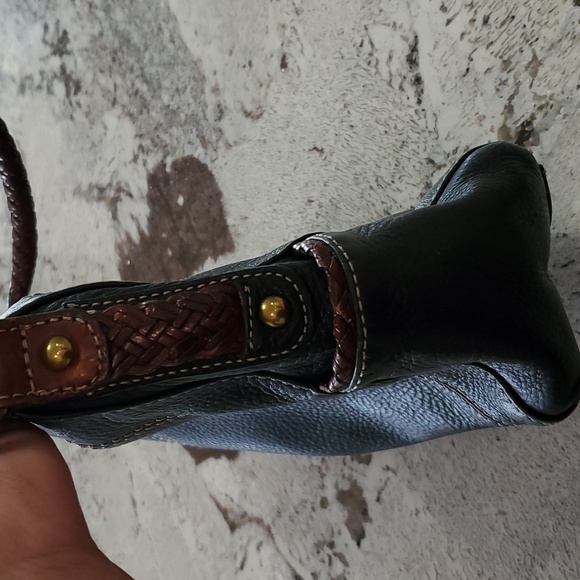 Fossil Leather Handbag With Braided Strap - Picture 10 of 17